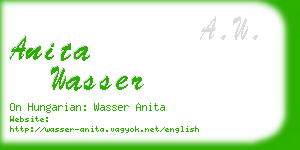 anita wasser business card